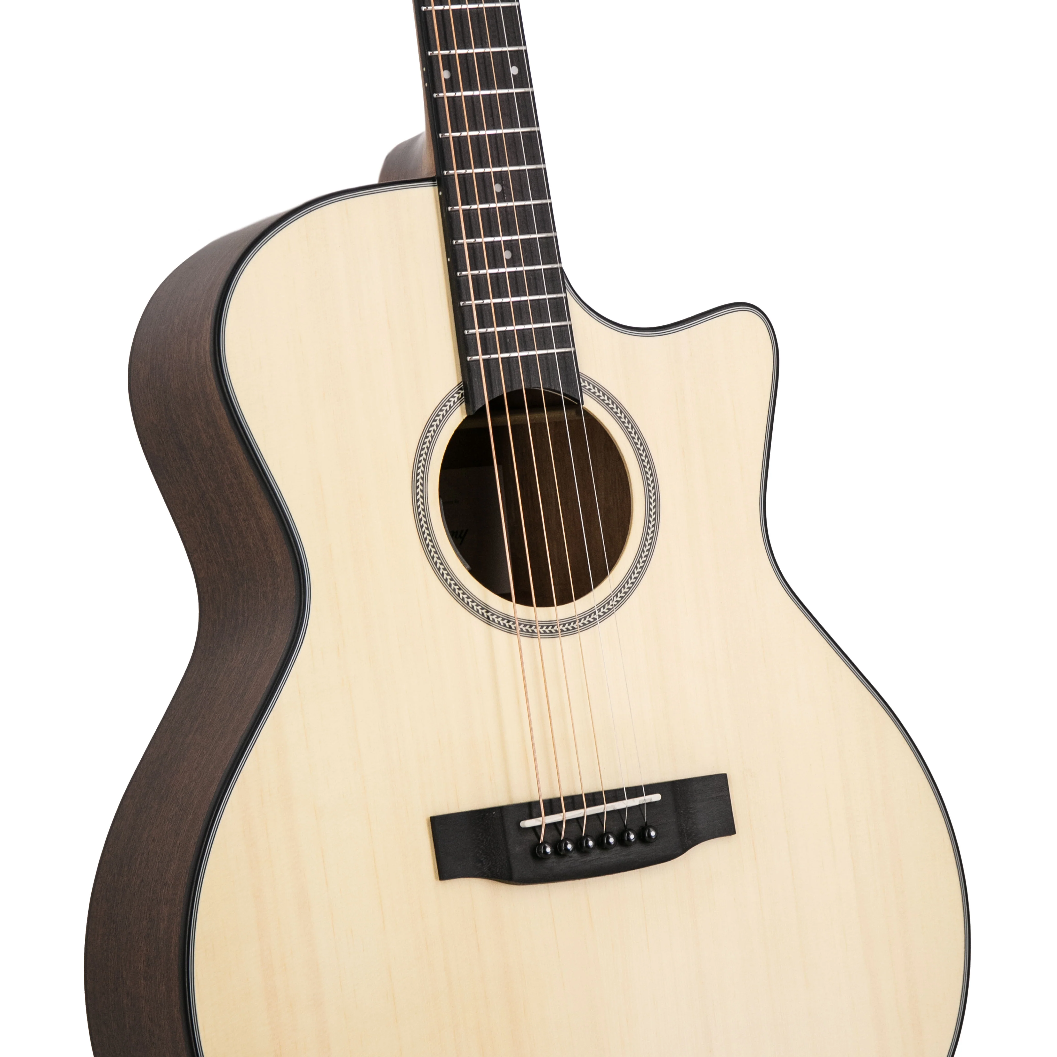 Harmony Foundation Series e-Terra ST GA Cutaway Acoustic Guitar, Natural Satin - Image 4