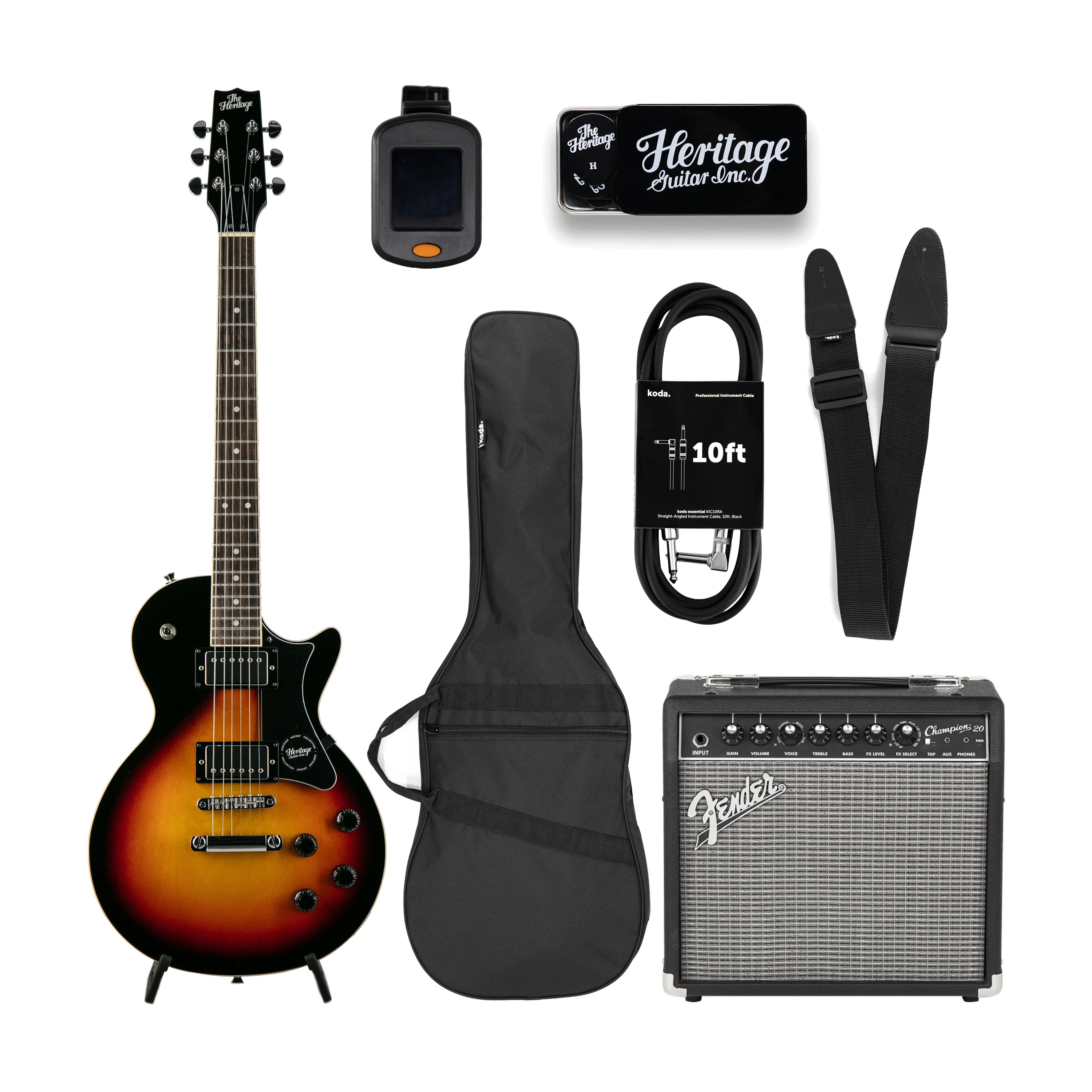 Heritage Ascent Collection H-150 Electric Guitar Bundle, Sunburst