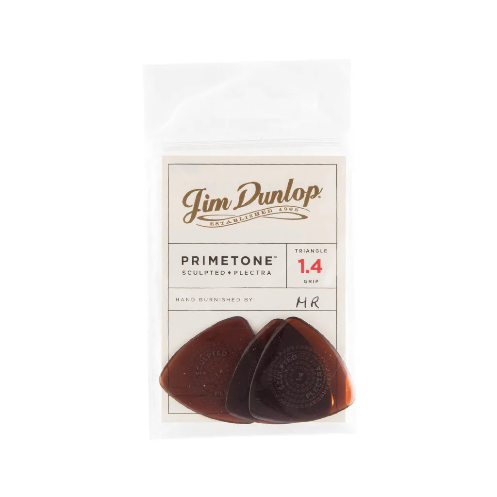 Jim Dunlop 512 Primetone Triangle Grip Pick, 1.4mm, 3-Pack