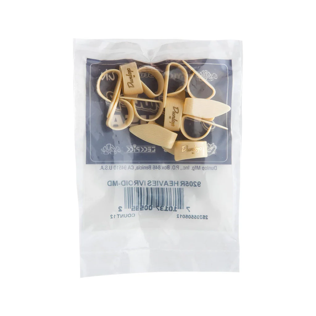 Jim Dunlop 9205 Dunlop Heavies Ivoroid Thumbpicks, Medium, 12-Pack