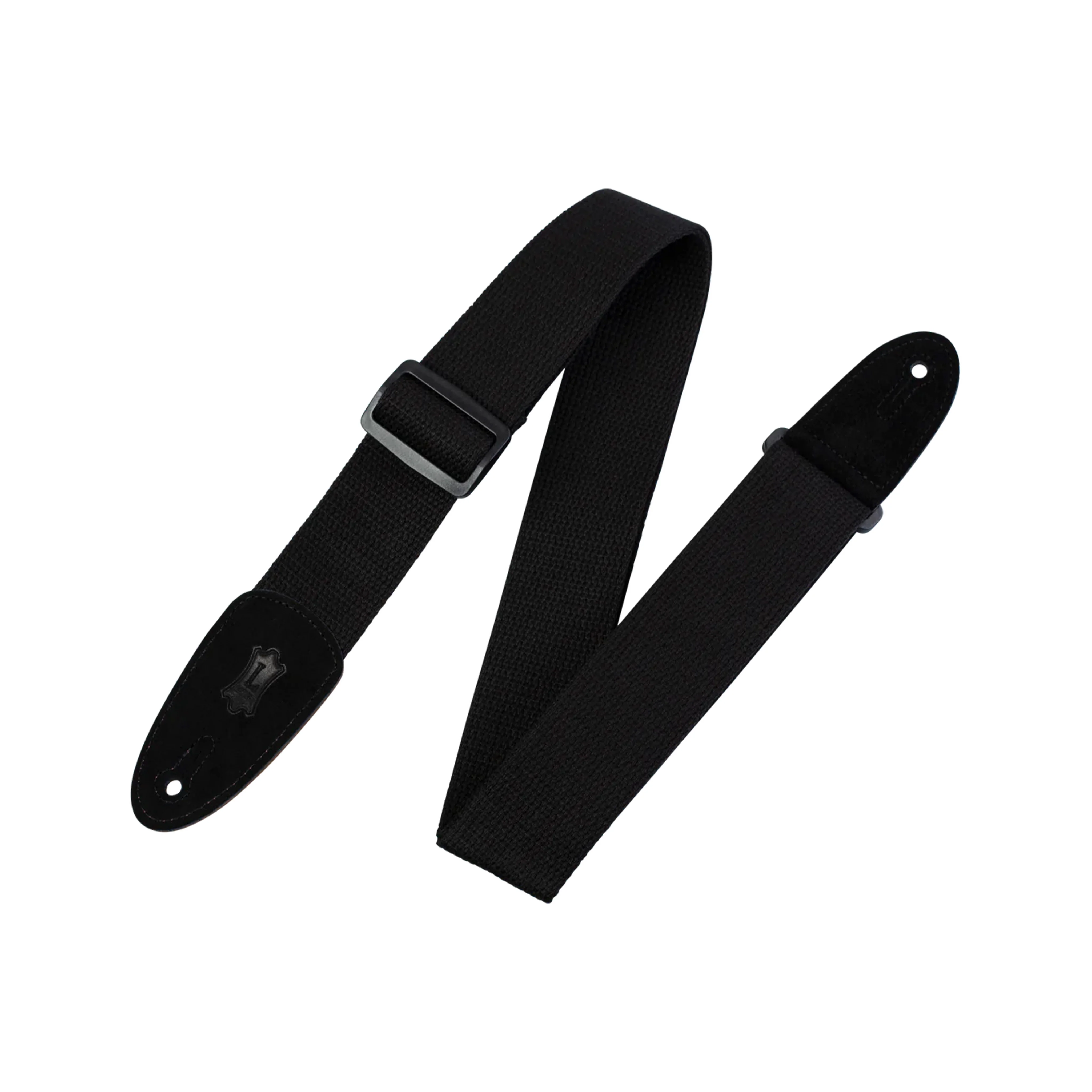 Levy's MC8 2inch Cotton with Suede Ends Guitar Strap, Black