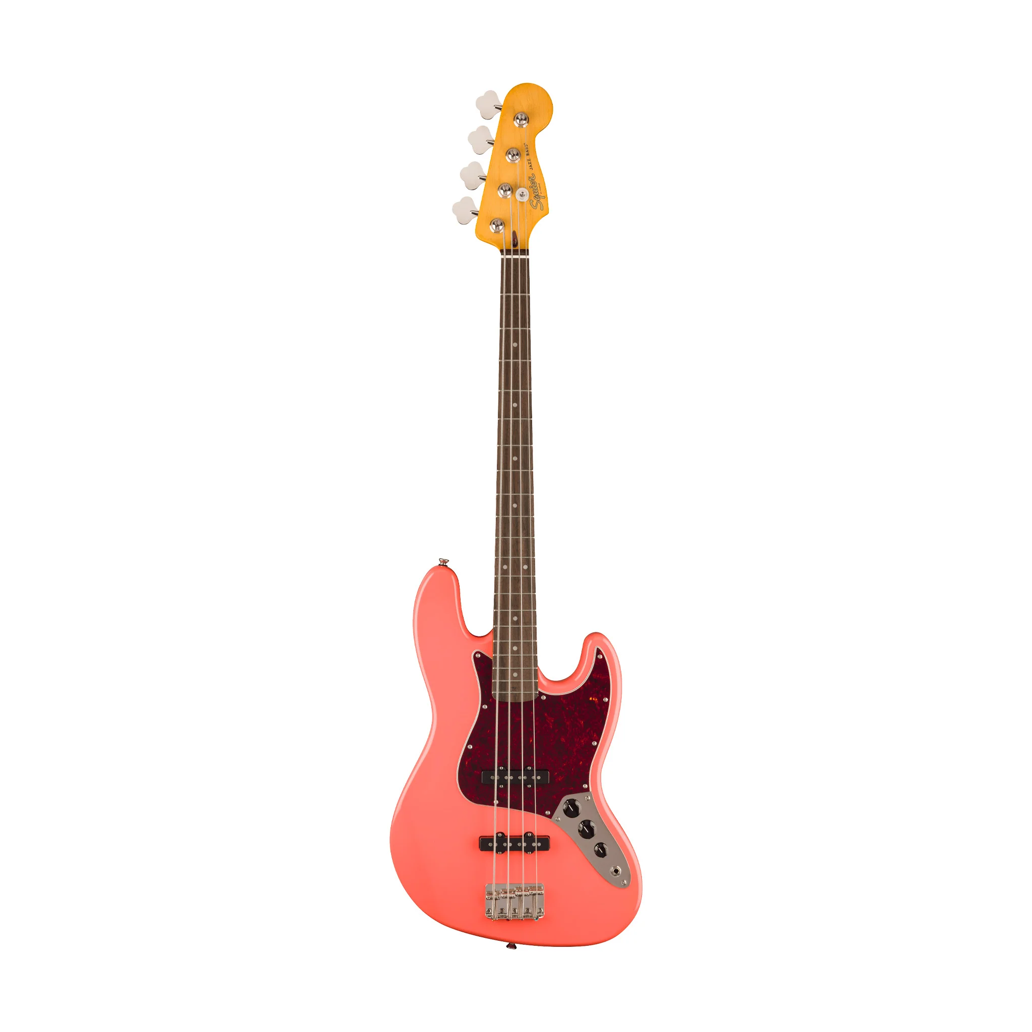Squier Classic Vibe 60s Jazz Bass Guitar, Laurel FB, Tahitian Coral