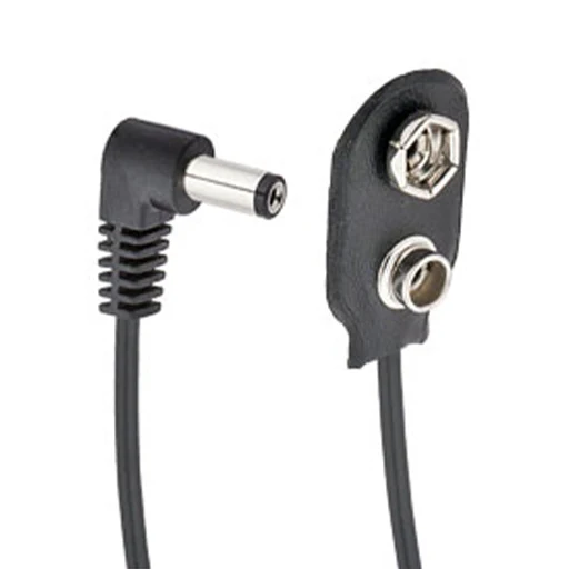 Voodoo Lab PPBAT-R 9V Battery Snap Cable, Right-Angle, 18inch